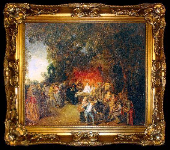 framed  WATTEAU, Antoine The Marriage Contract, ta009-2